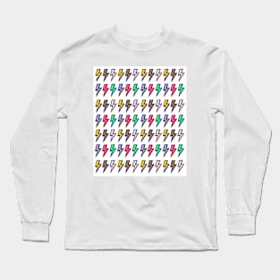 Multi Lightning Bolts Pattern Long Sleeve T-Shirt